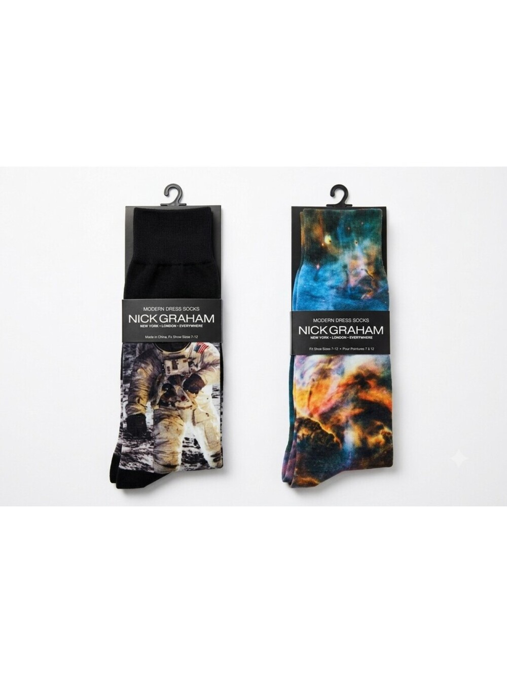 Socks / Nick Graham Astronaut & Galaxy Men's Modern Dress Socks 2-Pack